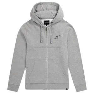 Men's hexa pro gear animal wool organic cotton zipper up grey color plain active wear hoodie