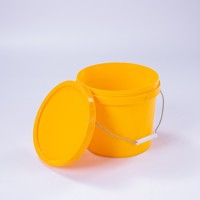Cubo de Plástico Redondo de 2 Galones (9L) con Tapa de Rosca y Logotipo Personalizable, Envase Sólido