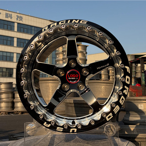 Ruedas Forjadas Negras Personalizadas de 2 Piezas con Beadlock 5x120 5x114.3 17 18 Estilo 5*5 para Carreras de Drag, para Mustang Corvette C5 C6 - Product Image 4