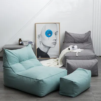 Amazon Hot Sale Waterproof Living Room Sofa Set Furniture Use Bean Bag Sofa With Ottoman