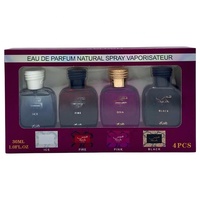Lot de 4 mini-parfums arabes boisés, floraux et agrumes frais de 30 ml, coffret cadeau, eau de parfum longue durée pour femme