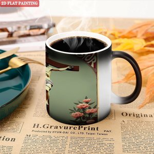 Mug en céramique 11oz noir givré sensible à la chaleur, tasse vierge pour sublimation - Product Image 5
