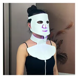 Masker Led, penutup wajah dan leher bahan silikon kelas makanan masker Led Halloween