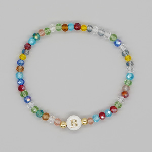 Pulsera de oro de concha Bohemia, 26 letras, cuentas de cristal coloridas, pulsera con letras iniciales del alfabeto - Product Image 5