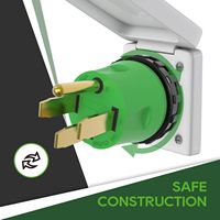 Adaptador de Corriente para RV de 50 Amperios y 30 Amperios, 125V, Conector con Bloqueo NEMA 14-50P NEMA L5-30R, Verde/Negro