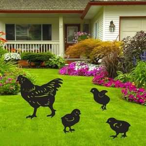 Sculpture d'art en métal personnalisé métal découpe Laser Animal coq <span class=keywords><strong>jardin</strong></span> Silhouette cour Art <span class=keywords><strong>jardin</strong></span> pieu ferme décoration - Product Image 2