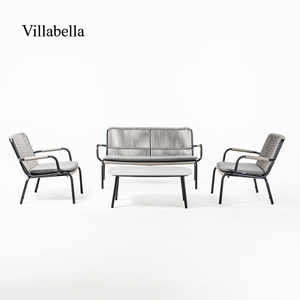 Canapé en rotin d'extérieur de luxe, mobilier de jardin, ensemble de patio moderne avec cadre en aluminium pour hôtel, complexe hôtelier - Product Image 3