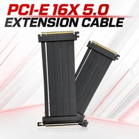 Câble Riser PCIe 5.0 X16 pour Boîtier PC Serveur, Câble d'Extension Carte Graphique Gen5, 12V 36W, Noyau en Cuivre TPE, Blindage EMI, PCB 6 Couches pour GPU