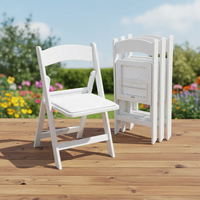 Chaises pliantes en résine plastique rembourrées blanches pour événements, fêtes, mariages, location extérieure, vente en gros à prix réduit
