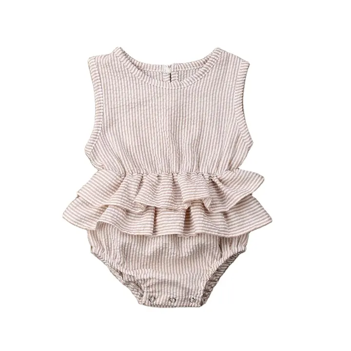 बुटीक बेबी लड़कियों के लिए ग्रीष्मकालीन onesie bodsuit टूटू पोशाक sunsuit Peplum ठोस व्याकुल मलमल Jumpsuit Romper