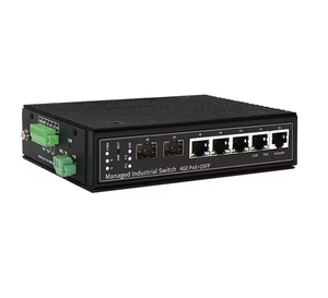 Conmutador Ethernet PoE gestionado industrial Gigabit completo PoE de 4 puertos con 2 conmutadores de red de carril DIN SFP 24V/48V BT _ 90W conmutador PoE - Product Image 2