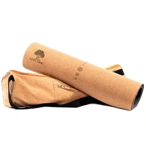 LEECORK Wholesale Personalized Design Best TPE Rubber Yoga Mat Double Layer Eco Friendly Durable Cork Mat For Yoga