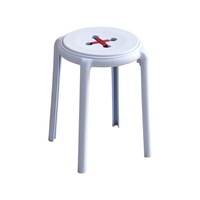Tabouret empilable moderne et simple en plastique épaissi, style crème, pour table à manger et salon, tabouret d'appoint pour invités
