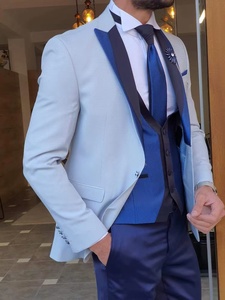 <span class=keywords><strong>Traje</strong></span> de la mejor calidad Blanche Homme Chic padrinos de boda pico solapa esmoquin <span class=keywords><strong>azul</strong></span> blanco negro hombres trajes boda Hommes Blancs Smo King - Product Image 2