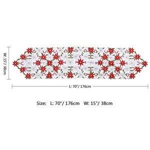 Ourwarm Jacquard Hoa Trạng Nguyên thêu bảng RUNNERS 15x70 inch dệt kim kỹ thuật cho kỳ nghỉ giáng sinh trang trí - Product Image 2
