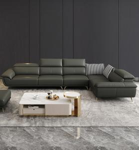 Sofá moderno de cuero de lujo en forma de U, <span class=keywords><strong>chaise</strong></span> <span class=keywords><strong>longue</strong></span> de esquina grande y sencillo para sala de estar o recepción, muebles para el hogar - Product Image 4