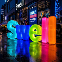 Enseigne gonflable personnalisée avec logo, affichage géant lumineux à LED, grande lettre gonflable pour la décoration d'événements, de scènes et de centres commerciaux