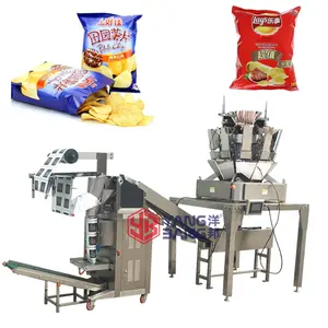 YB-300LD Auto Weighing Automatic Vffs Spinach Salad Packing Machine Vertical Frozen French Fries Potato Chips Packing Machine