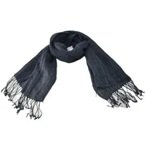 BLUE PHOENIX 100% linen shawl scarf solid fashion pashmina shedding factory wholesale eco-friendly designer edge custom hijab