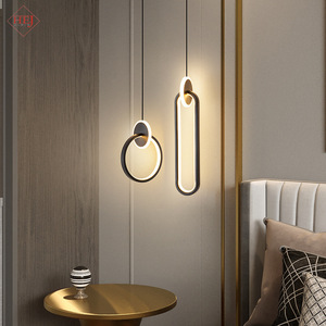Lustre moderne pour plafond, chambre à coucher, <span class=keywords><strong>salon</strong></span>, en fer noir/<span class=keywords><strong>doré</strong></span>, ovale/rond, LED à intensité variable, température de couleur multiple, type <span class=keywords><strong>suspension</strong></span> - Product Image 1