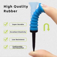 5 tees de golf élastiques de qualité supérieure - 83 mm/3,24 pouces - Porte-tee en caoutchouc - Accessoires de golf flexibles et durables - Cinq couleurs disponibles - Personnalisable