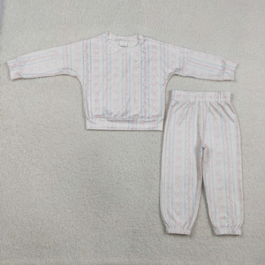 Ropa para bebé niña, ropa al por mayor de China, conjunto de ropa con pantalones deportivos para niñas con estampado de lazos rosas - Product Image 1