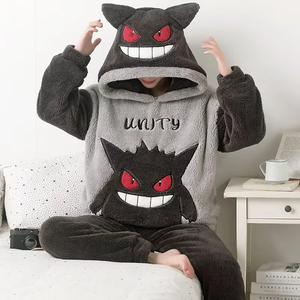 Conjuntos de <span class=keywords><strong>Pijamas</strong></span> de Invierno para <span class=keywords><strong>Hombre</strong></span>, Ropa de Dormir Gruesa, <span class=keywords><strong>Pijamas</strong></span> Suaves y Cálidos con Capucha de Dibujos Animados Kawaii para Adultos, Camisones para Mujer - Product Image 5