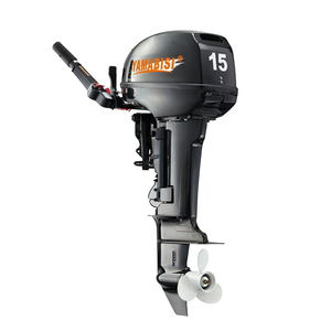 Moteur hors-bord à essence 15HP 246cc 2 cylindres 2 temps neuf avec commande à distance/à gouvernail pour bateau de pêche - Product Image 1