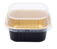 Récipient jetable en papier d'aluminium de 150ML moules à pizza plateau à tarte tasse de cuisson en feuille de Cupcake avec couvercles