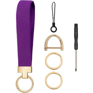 Chaveiro Elástico Trançado Personalizável para Carro, Cordão para Crachá de Trabalho, Chaveiro de Pulso, Pingente de Hardware - Product Image 5