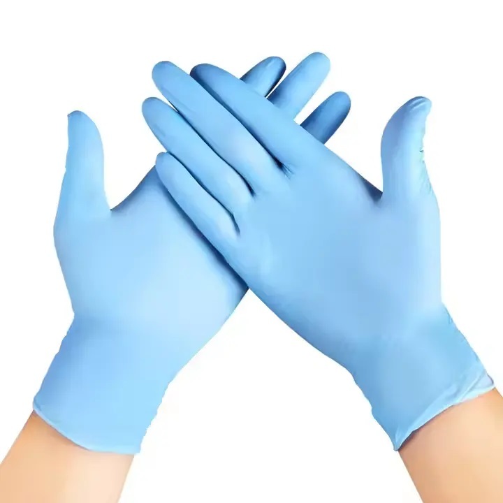100 Nitrile Disposable Safety Gloves Blue