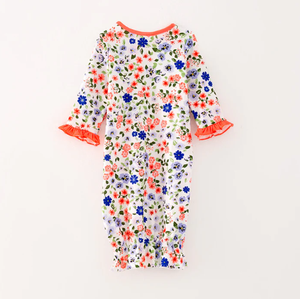 Listo para enviar niñas pequeñas Coral suave leche vestido de seda estampado Floral manga larga tejido <span class=keywords><strong>saco</strong></span> de dormir <span class=keywords><strong>pijama</strong></span> para <span class=keywords><strong>invierno</strong></span> primavera - Product Image 2