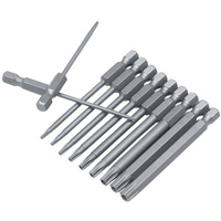 11/12 pièces 50/75/100mm jeu d'embouts de sécurité inviolable tournevis de qualité industrielle forets poignée en acier Torx tête plate 1/4 hexagonale