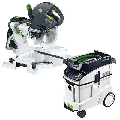 Quality Festools KS 120 Dual Compound Sliding Miter Saw w out T-LOC + CT 48 Dust Extractor Package