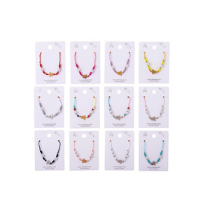 Braccialetti in Acciaio Inossidabile con Perle e Cristalli, Design Tartaruga, Gioielli alla Moda con Perline, Set da 12 Pezzi, Braccialetti Fatti a Mano Multicolore - Product Image 1