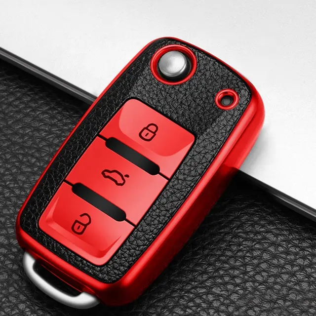 Leather Key Fob Cover VW