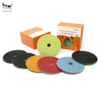 LITTLE ANT Disque de polissage pour granit, marbre, pierre, carrelage - 100 mm, abrasif fin, polissage humide, compatible avec les meuleuses d'angle
