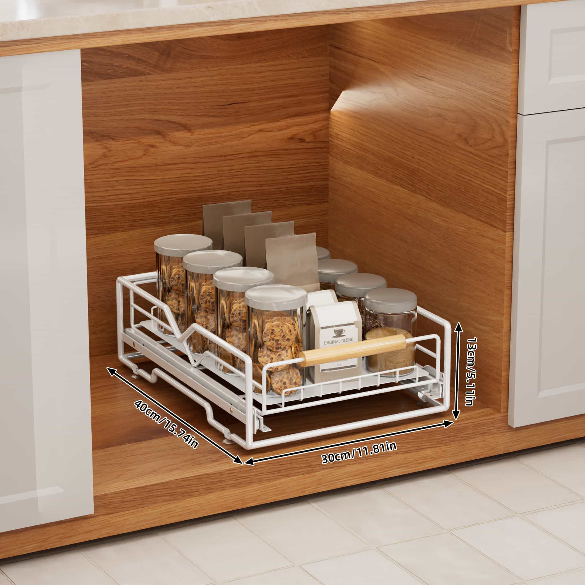 White * spice rack [Depth 40cm]