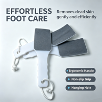 Râpe à pieds incurvée professionnelle, surface en sable noir lavable, éliminateur de peaux mortes pour pédicure, vente en gros usine