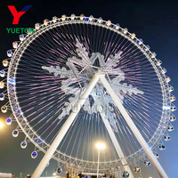 Grande Roue d'Observation Géante Personnalisée en Usine, Hauteur 120m, Cabine Transparente Éclairée par LED, pour Attraction Touristique