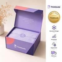 Boîte cadeau de luxe personnalisée violette, boîte d'expédition minimaliste violette, emballage esthétique géométrique pour kit de relations publiques d'influenceurs