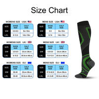 Chaussettes de compression sportives respirantes pour hommes et femmes, hauteur genou, 20-30 mmHg, avec logo personnalisé, pour la course et le fitness, vente en gros