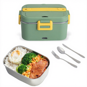Stainless steel food warmer 1.8L heated lunch box <b>Car</b> office meal container Portable electric lunch box - Product Image 1