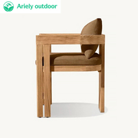 Ensemble de salle à manger contemporain et durable pour 6 personnes, idéal pour les hôtels, les villas et les jardins extérieurs, avec table en teck moderne, design résistant aux intempéries