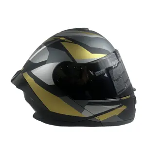 Nhà Máy Bán buôn đôi Visor lật lên mũ bảo hiểm Dot chứng nhận Modular Mũ Bảo Hiểm Moto casco với Big Spoiler