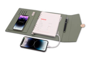 Libreta Personalizable con Banco de Energía, Cargador Inalámbrico y Memoria USB de 8GB con Logotipo LED para Regalos Corporativos - Product Image 6