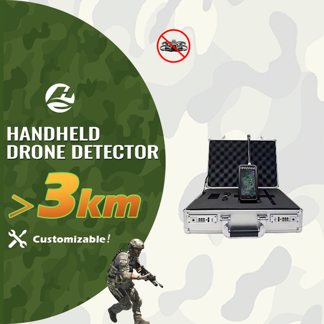Handheld FPV Detection 3KM Precise Identification 900MHz 1.2 GHz 2.4 GHz 5.8 GHz WiFi Trajectory Tracking Drone Detector