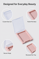 Boîtier d'emballage carré transparent en plastique ABS écologique pour fard à paupières, palette vide individuelle personnalisable, vente en gros