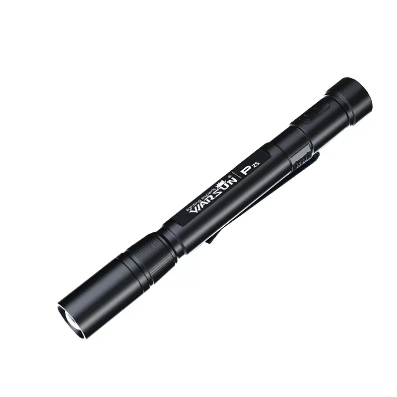 WARSUN P2S Outdoor 100lm IPX5 waterproof Torch emergency uv double light source doctor clip Rechargeable Pen Flashlight