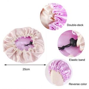 Bonnet de nuit pour enfants, adolescents, tout-petits, bébés, logo personnalisé, réversible, double couche, réglable, en satin - Product Image 4